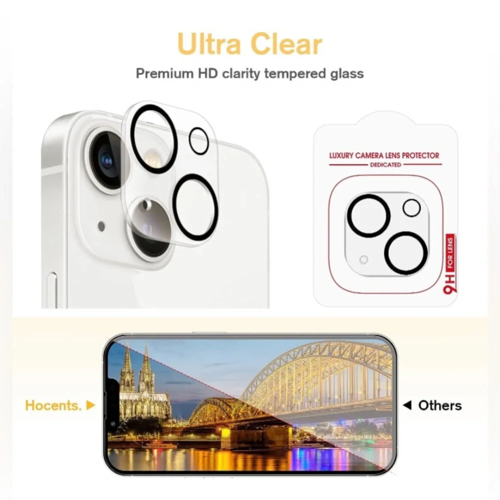 2 Pack Tempered Glass Screen Protector iPhone 14 Pro Max Camera Lens Protector
